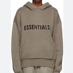 ❌SOLD❌ NEW Essentials Fear of Gof Knit Hoodie Taupe Authentic